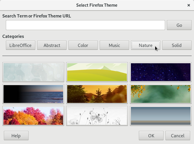 LibreOffice Select Firefox Theme dialog